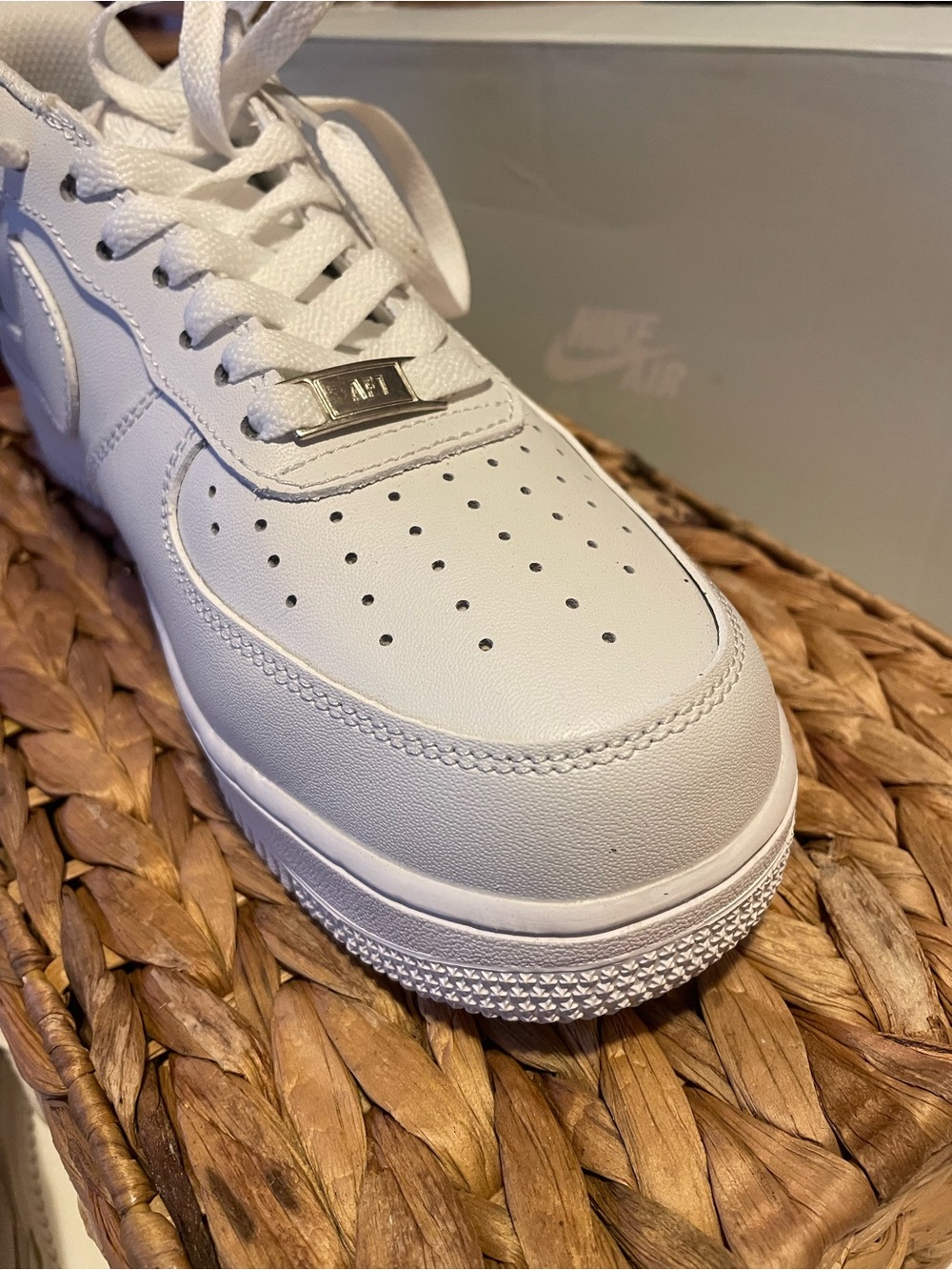Nike All-White Low-Top Leather Sneakers - Picture 2 of 3